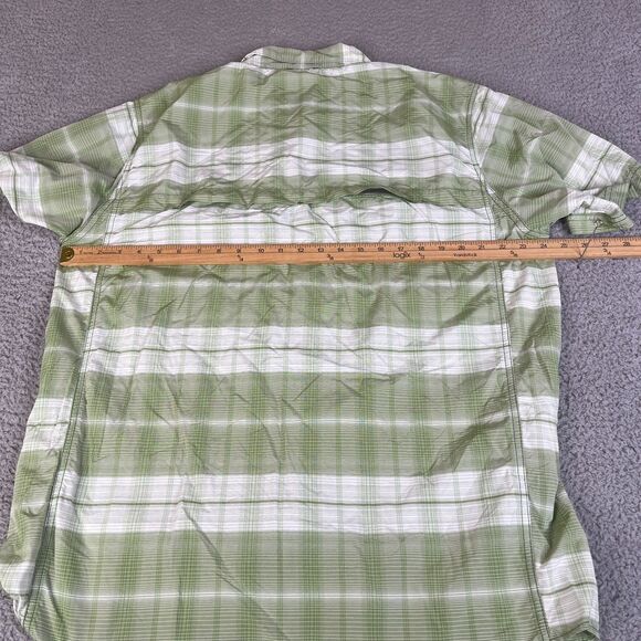 The North Face Shirt Mens XL Green Plaid Button  Vaporwick Vented Outdoor - Picture 9 of 12